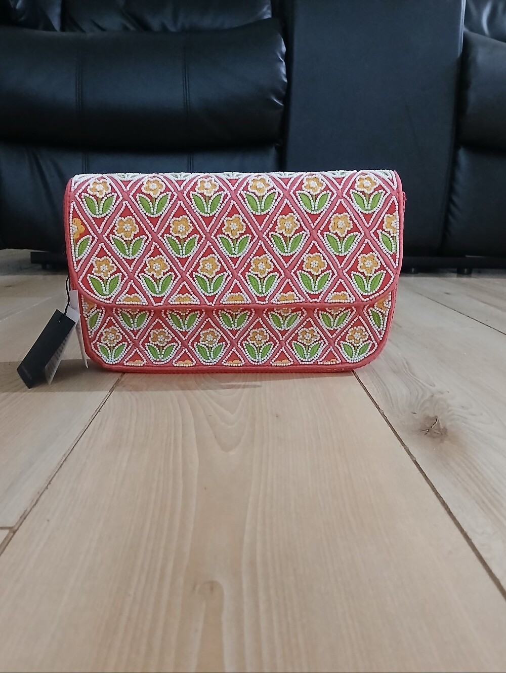 NWT America & Beyond Diamond Floral Embellished Bag